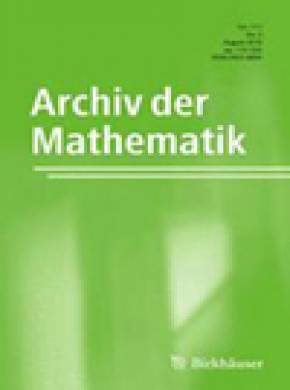 Archiv Der Mathematik期刊