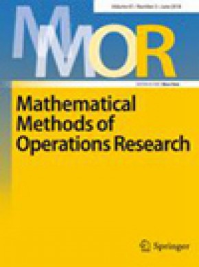Mathematical Methods Of Operations Research期刊