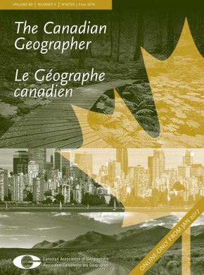 Canadian Geographies-geographies Canadiennes期刊