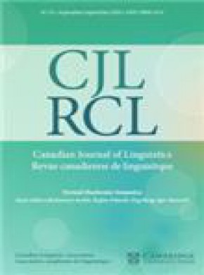 Canadian Journal Of Linguistics-revue Canadienne De Linguistique期刊