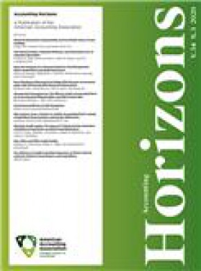 Accounting Horizons期刊