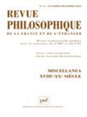 Revue Philosophique De La France Et De L Etranger期刊