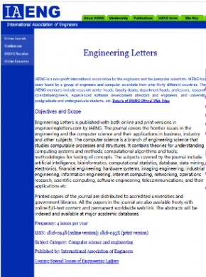 Engineering Letters期刊