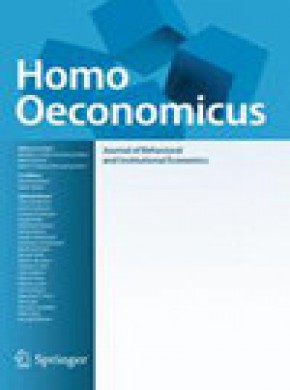Homo Oeconomicus-journal Of Behavioral And Institutional Economics期刊