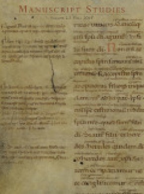 Manuscript Studies-a Journal Of The Schoenberg Institute For Manuscript Studies期刊