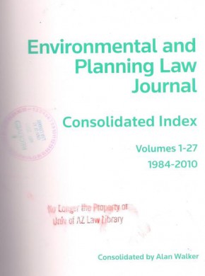 Environmental And Planning Law Journal期刊