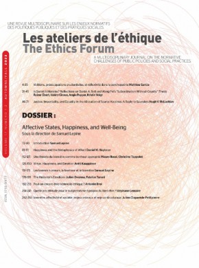 Ateliers De L Ethique-the Ethics Forum期刊