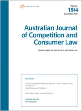 Australian Journal Of Competition And Consumer Law期刊