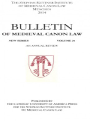 Bulletin Of Medieval Canon Law-new Series期刊