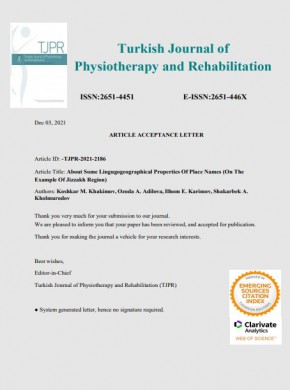 Turkish Journal Of Physiotherapy Rehabilitation-turk Fizyoterapi Ve Rehabilitasy期刊