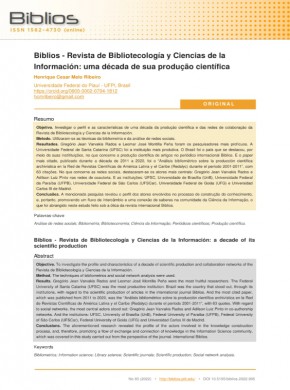 Bibliotecas-revista De La Escuela De Bibliotecologia Documentacion E Informacion期刊