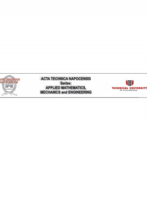 Acta Technica Napocensis Series-applied Mathematics Mechanics And Engineering期刊